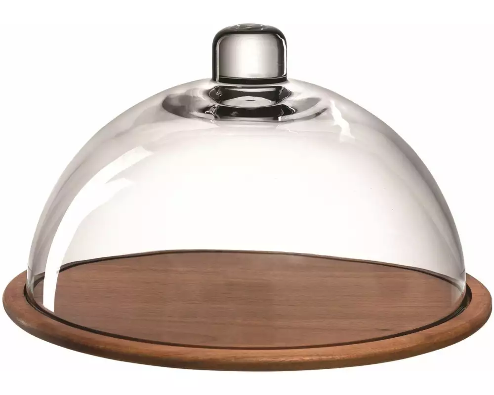 Leonardo Servierplatte mit Glashaube Cucina Braun