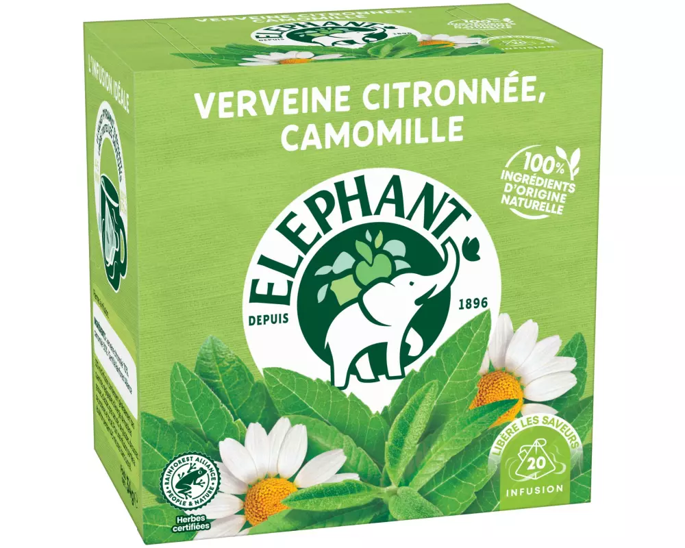 Eléphant Teebeutel Verveine Citronnée, Camomille 20 Stück