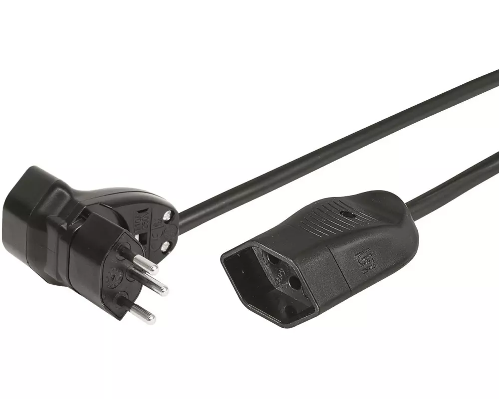 STEFFEN Verlängerungskabel 0.25 m T13 - T12, Mister T 320°, Schwarz