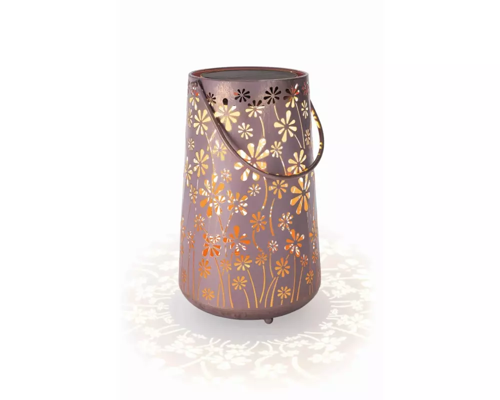 STT Laterne Solar Antic Daisy, Ø 20 x 32.5 cm, Altrosa