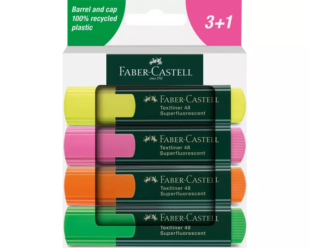 Faber-Castell Textmarker 48 Refill 4er Etui, Karton