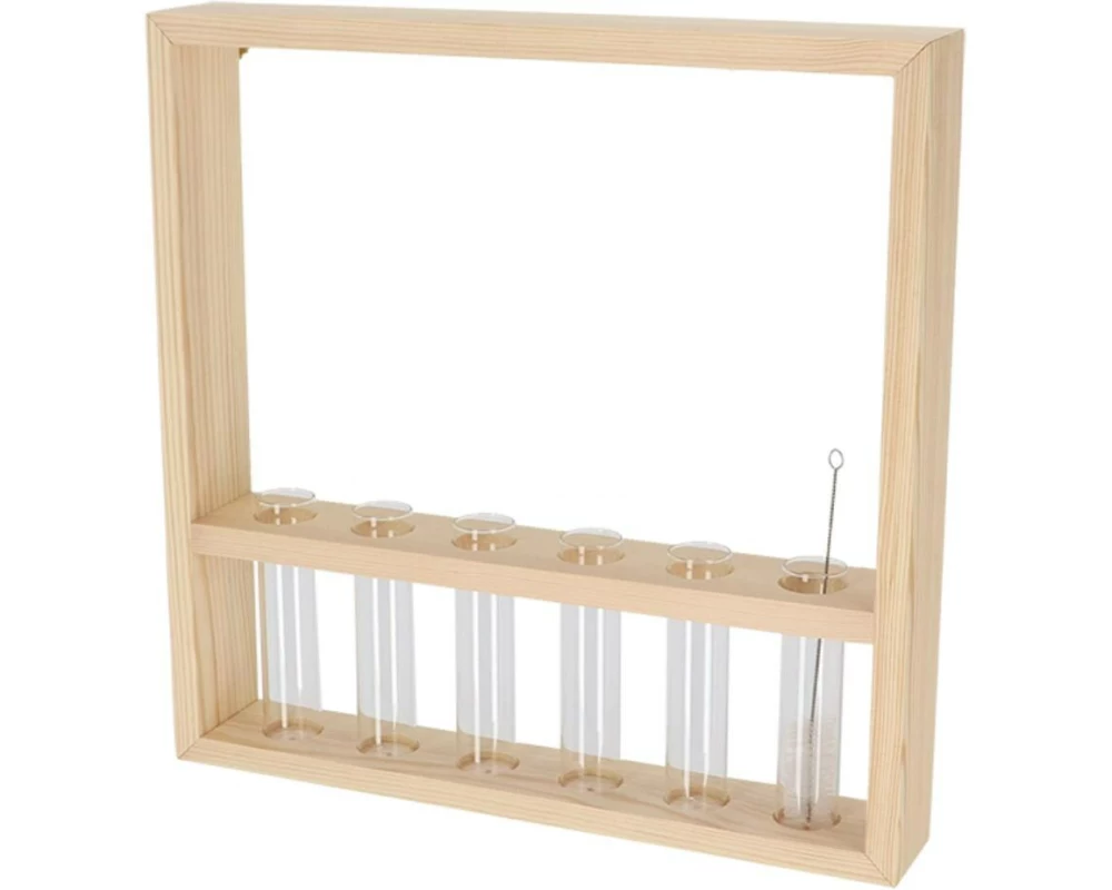 Esschert Design Reagenzglaswandrahmen L 38 cm, Nature/Transparent