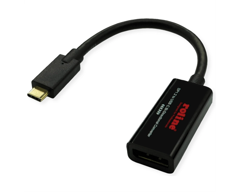 ROLINE USB Typ C - DisplayPort, v1.2, bidirektionaler Kabel-Adapter, ST/BU, 0,2 m