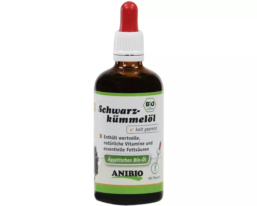 Anibio Hunde-Nahrungsergänzung BIO Schwarzkümmelöl, 100 ml
