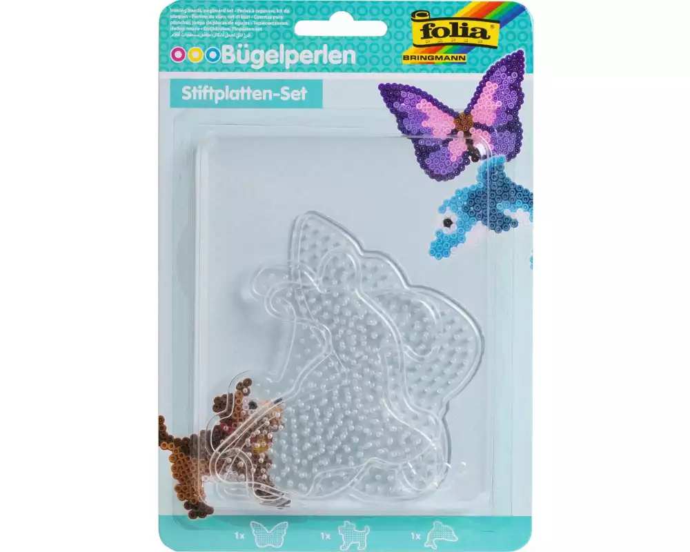 Folia Bügelperlen Platten Stiftplatten-Set Weiss