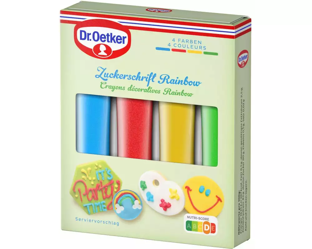 Dr.Oetker Lebensmittelfarbenstifte Rainbow Rot/Gelb/Grün/Blau