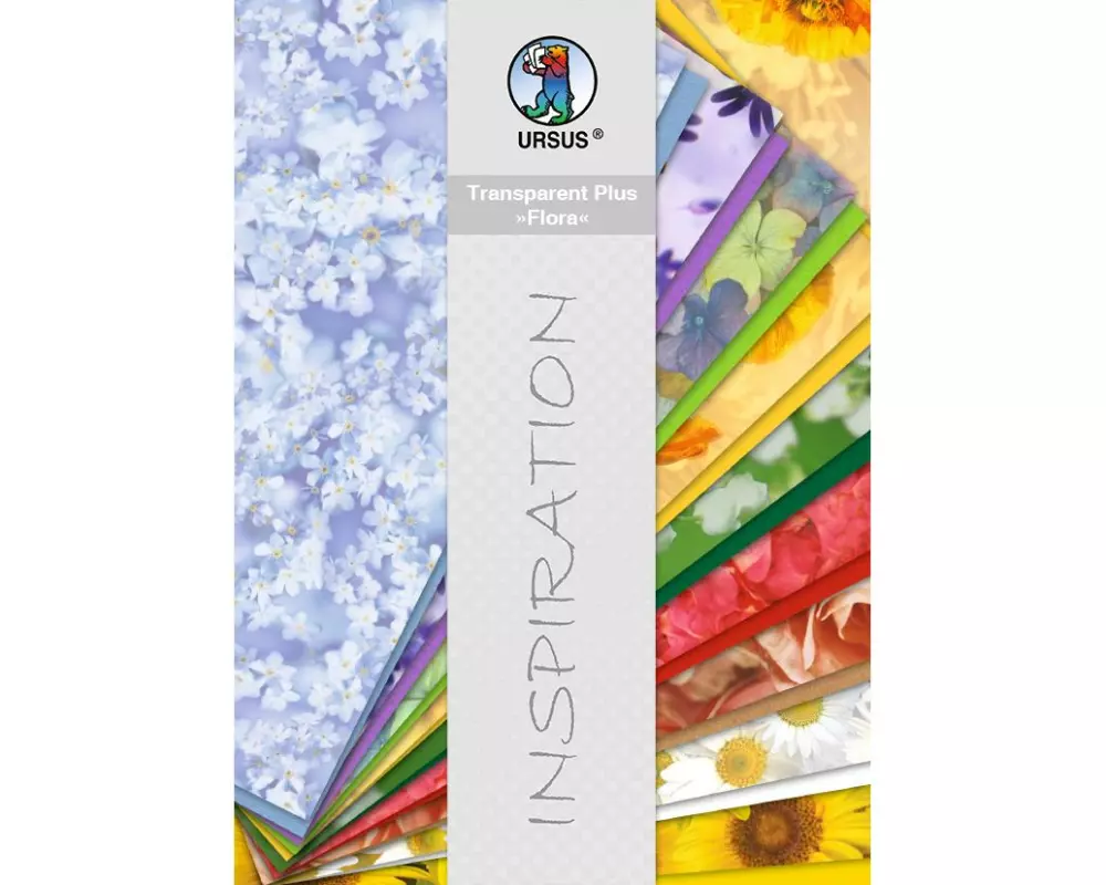 URSUS Transparentpapier Flora A4, 115 g/m², 18 Stück, Mehrfarbig