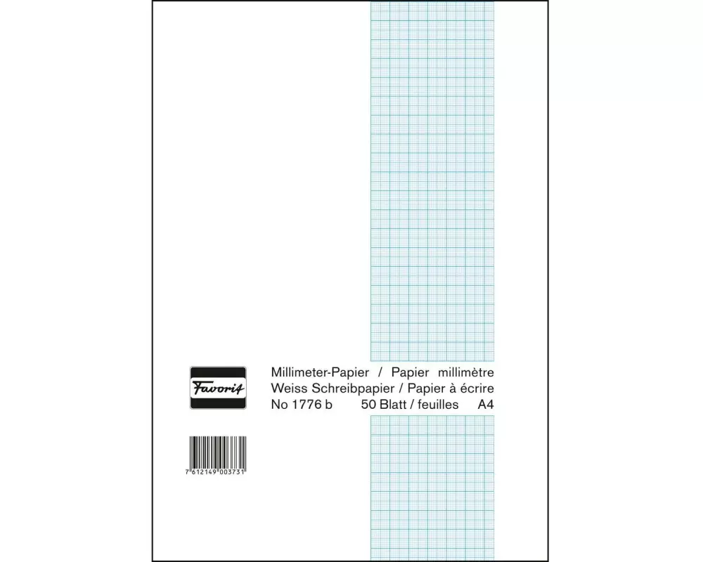 Favorit Notizblock 21 x 29.7 cm, 50 Blatt, Weiss/Blau