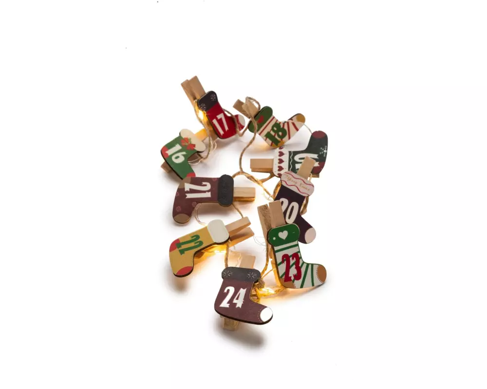 STT Adventskalender Clips Christmas Socks, 25 LEDs, 1.8 m