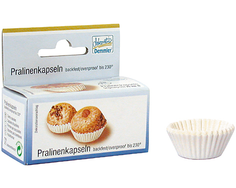 DEMMLER Pralinenkapseln 2,6x1,6cm 2612122024 weiss 200 Stück