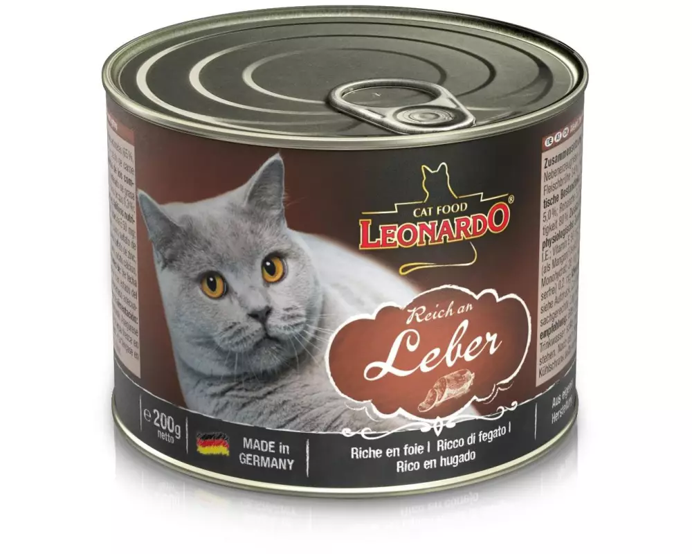 Leonardo Cat Food Nassfutter Reich an Leber, 200 g