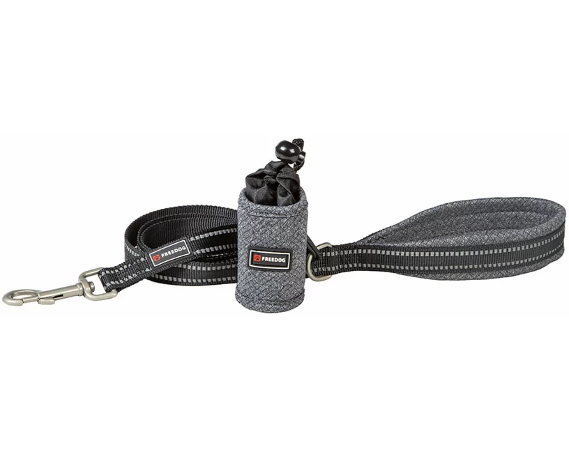 Freedog Kurzleine Shiva aus Nylon grau 120x2.5cm