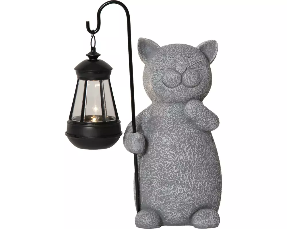 Star Trading Solar Dekoration Smilla 22 cm Grau