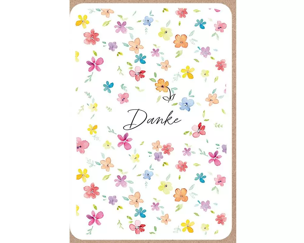 ABC Dankeskarte Blumenblüten B6