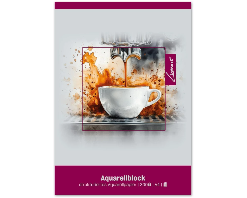 Lumart Aquarellblock Lumart A4, strukturiert, 300 g/m², 20 Blatt