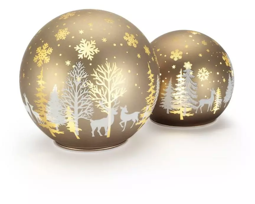 STT Glasdekoration Glass Ball Set 2 Stk. Braun