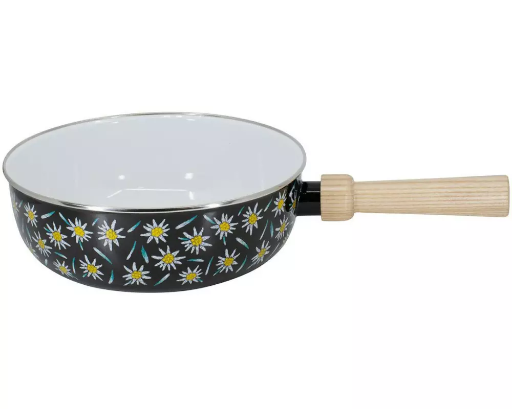 Kadastar Fondue-Caquelon Edelweiss Wiese Schwarz
