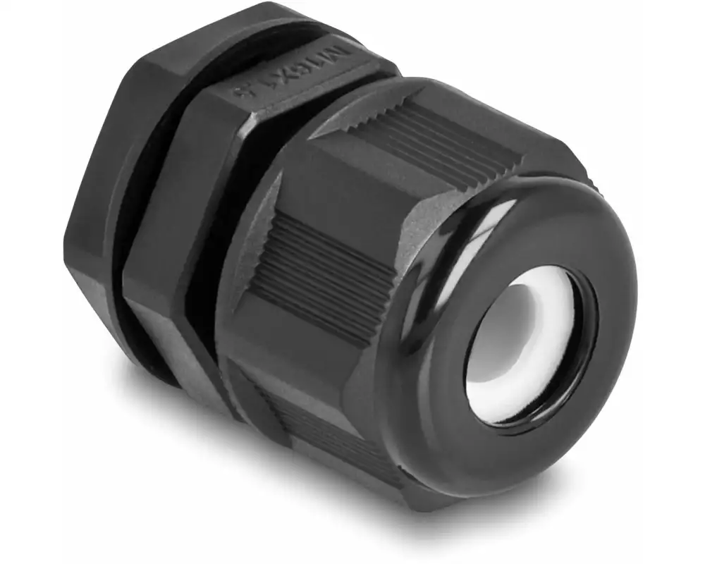 Delock Kabelverschraubung M16, schwarz 2 Stück