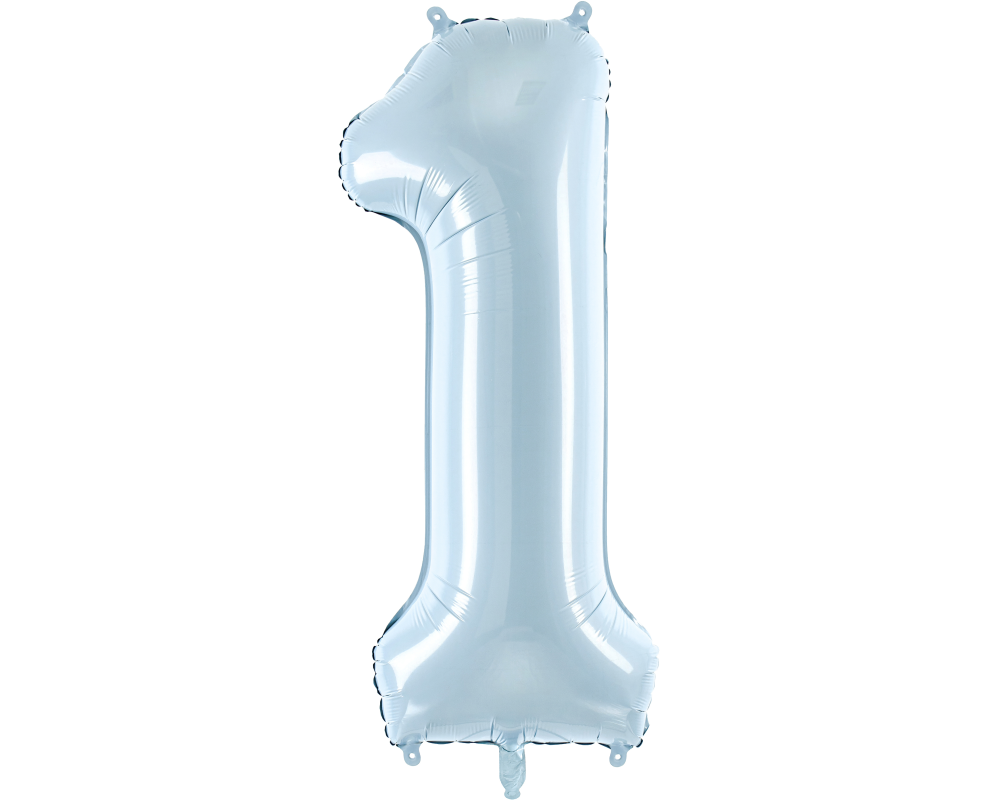 PARTYDECO Folienballon Ziffer 1 72cm FB230P1001J hellblau