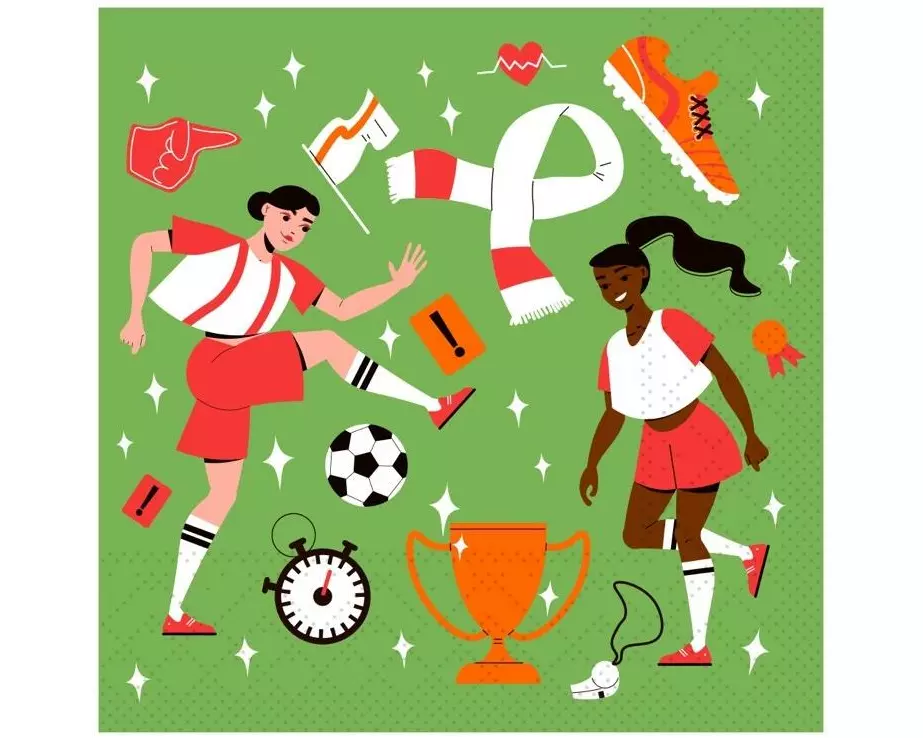 Braun + Company Papierservietten Womens Football 33 cm x 33 cm, 20 Stück