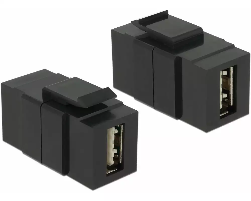 Delock Keystone-Modul USB2.0, A – A, easy Schwarz