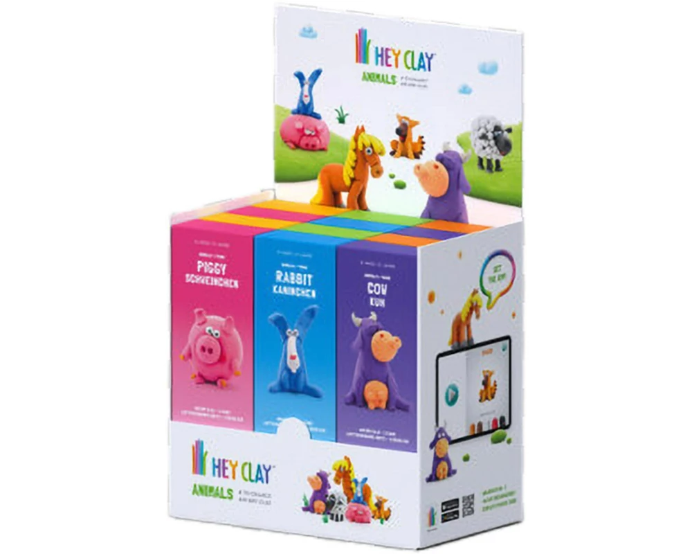 Max Bersinger Knetspielzeug Hey Clay Tiere Assortiert