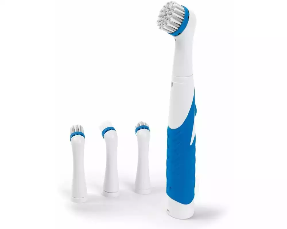 CLEANmaxx Reinigungsbürste 6 V weiss/blau inkl. 4 Aufsätze Weiss