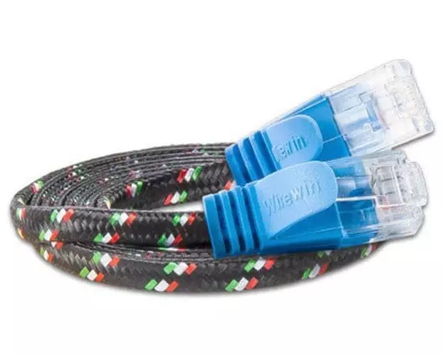 SLIM Slimpatchkabel RJ-45 - RJ-45, Cat 6, UTP, 0.25 m, Blau