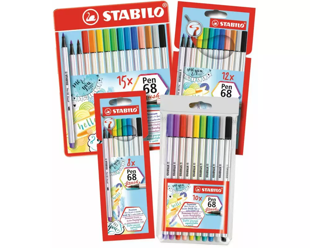 STABILO Fasermaler Pen 68 brush 10er Plastiketui