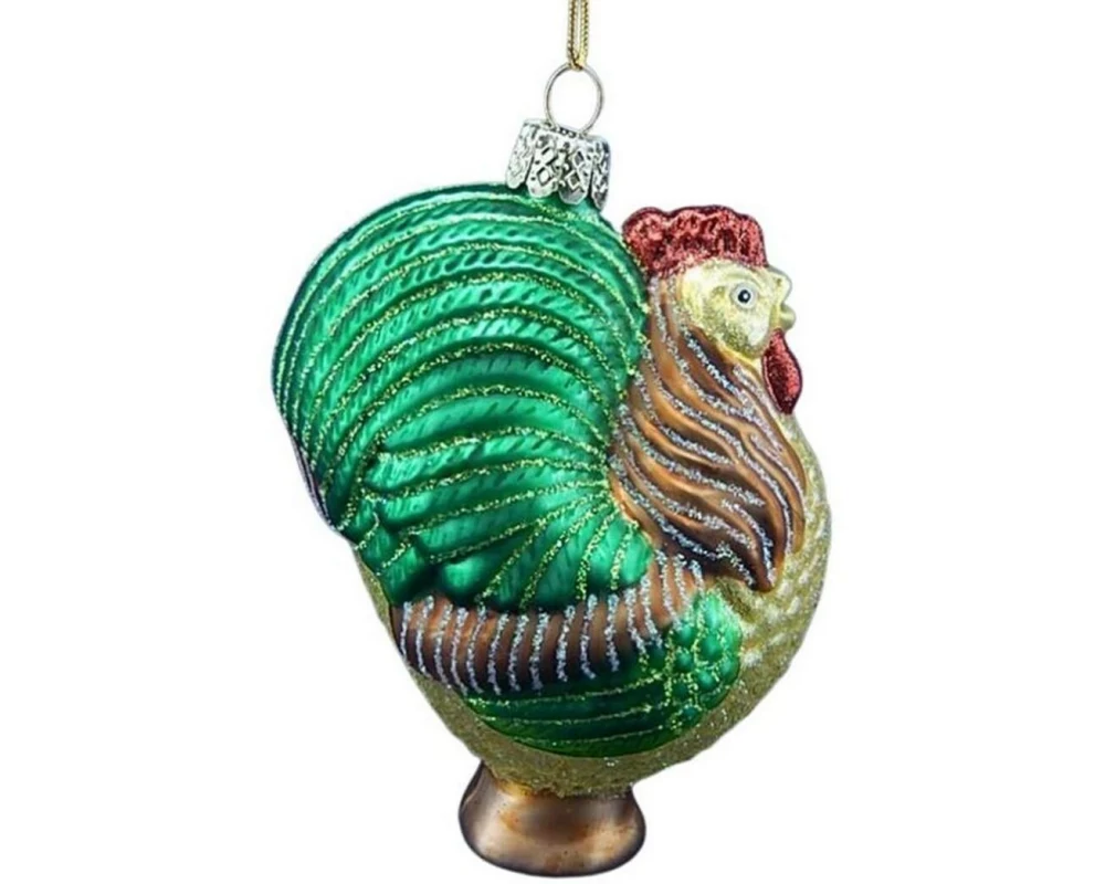 creanorm Weihnachtskugel Hahn Mehrfarbig