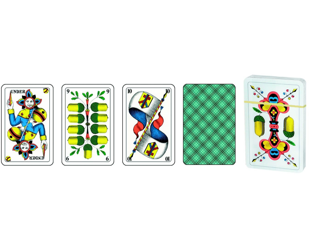 AGMÜLLER Jasskarten 3D 57x89mm 1068012111 blau CH 36 Karte