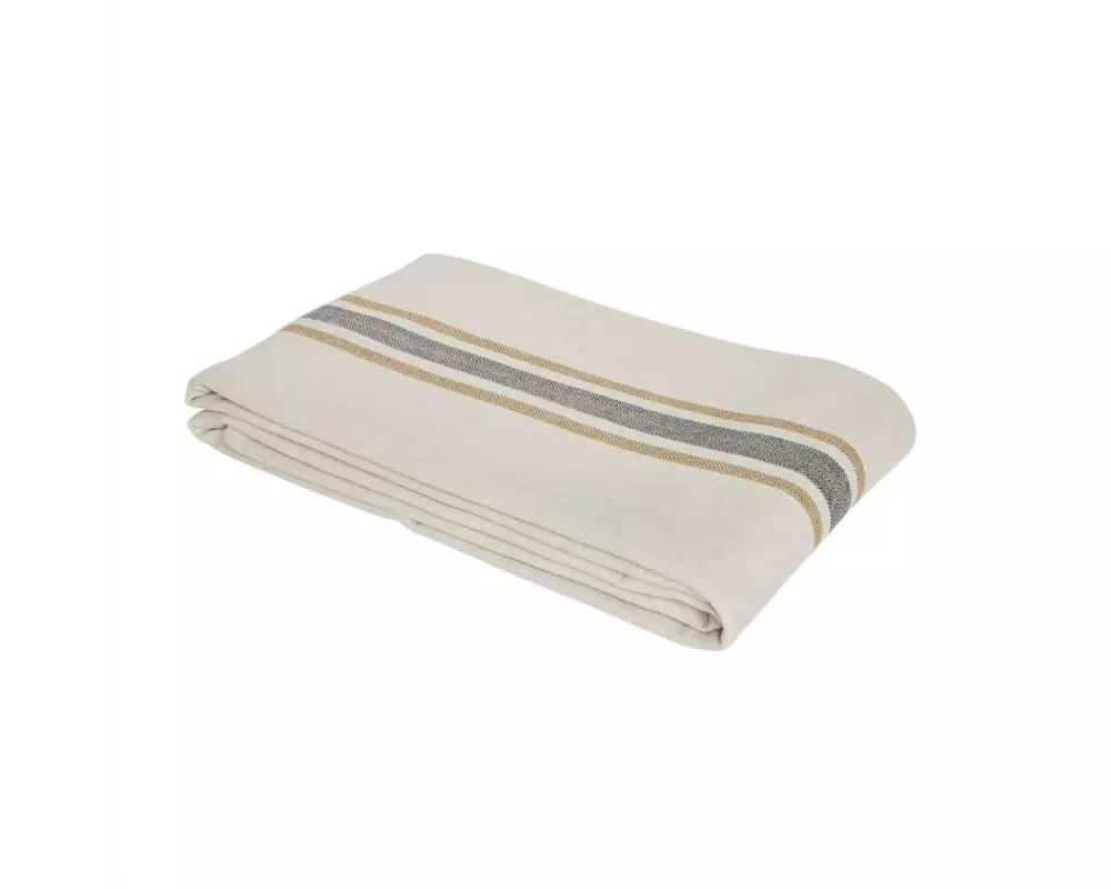 OYOY Tischdecke Linu 140 cm x 200 m, Beige/Schwarz