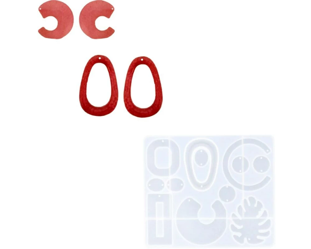 Reslin Giessform Silikon Ohrringe