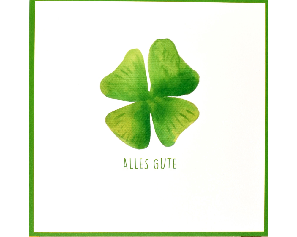 ABC Glückwunschkarte Kleeblatt 1120000500 15x15cm