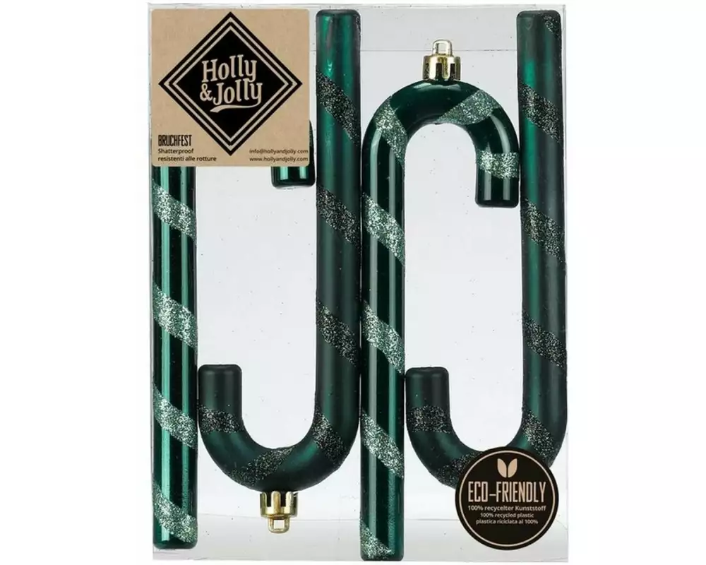 Holly & Jolly Zuckerstange 14 cm Noble Green, 4 Stück