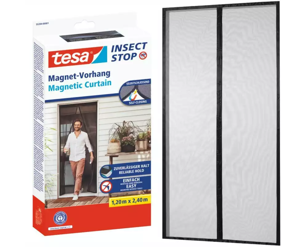 tesa Insektenschutz Magnetvorhang 1.2 x 2.4 m, Anthrazit