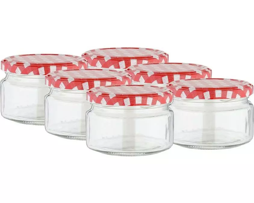 Axentia Einmachglas Karo 250 ml, 6 Stück