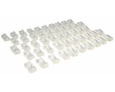 EATON TRIPPLITE Cat5e, RJ45 modular In-Line Connectors, for Stranded Cat5e Cable, 50-Pack, TAA