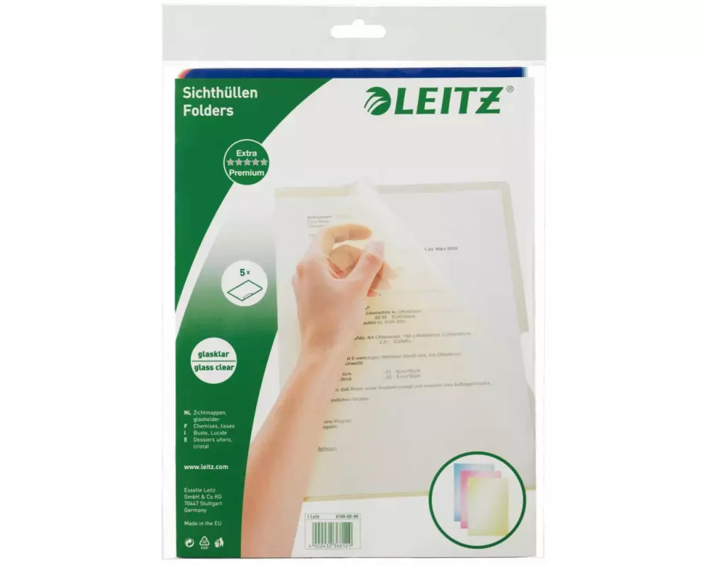 Leitz Sichthülle Premium Farben assortiert, 10 Stück