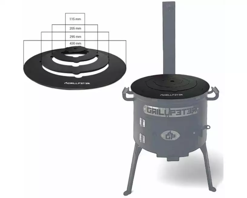 GRILLPETER Grillplatte für Utschak 40 cm, 12 L