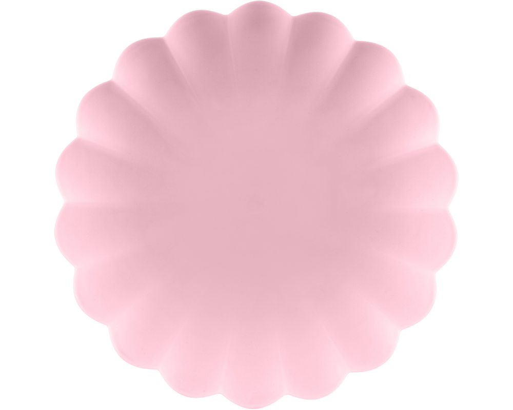 PARTYDECO Teller Rüsche 22cm TPL1-081 rosa 4 Stück
