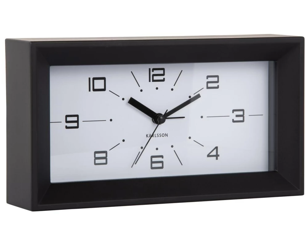 KARLSSON Wecker Lujo Rectangle Black