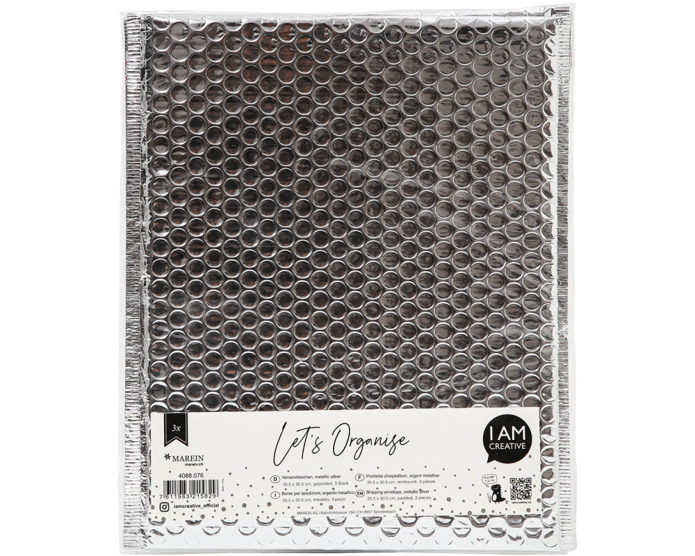 I AM CREATIVE Geschenktasche Let`s Organize MAA4088.076 metallic silber 3 Stück