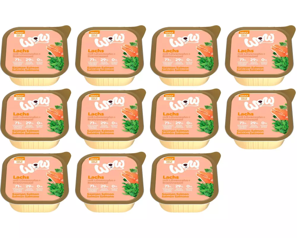 WOW Nassfutter Adult Lachs Schale, 11 x 150 g