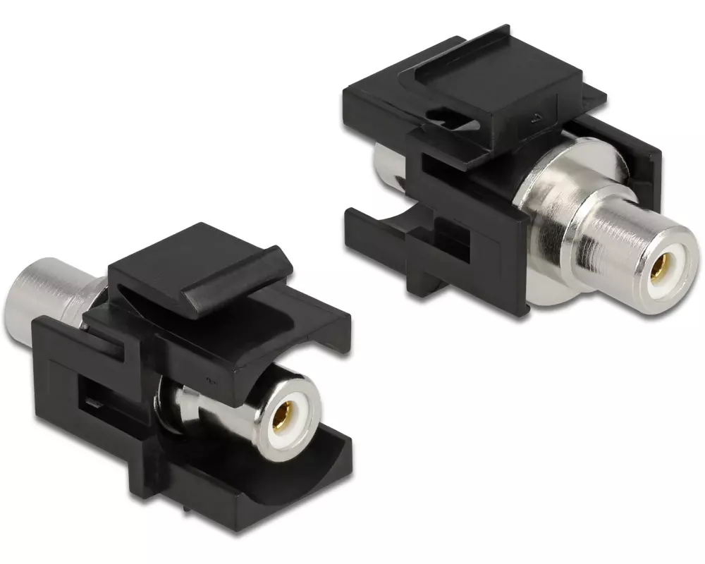 Delock Keystone-Modul Cinch-Buchse auf Cinch-Buchse Weiss / Schwarz