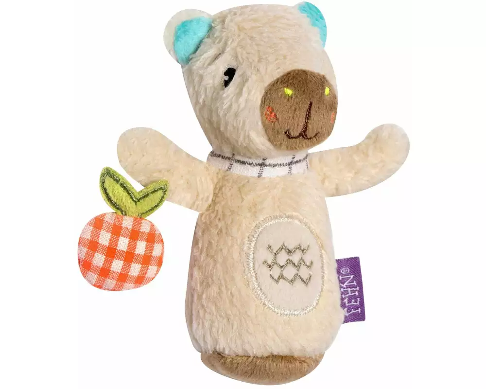 fehn Mini-Rassel Capybara Plüsch /Velours, Beige / Braun