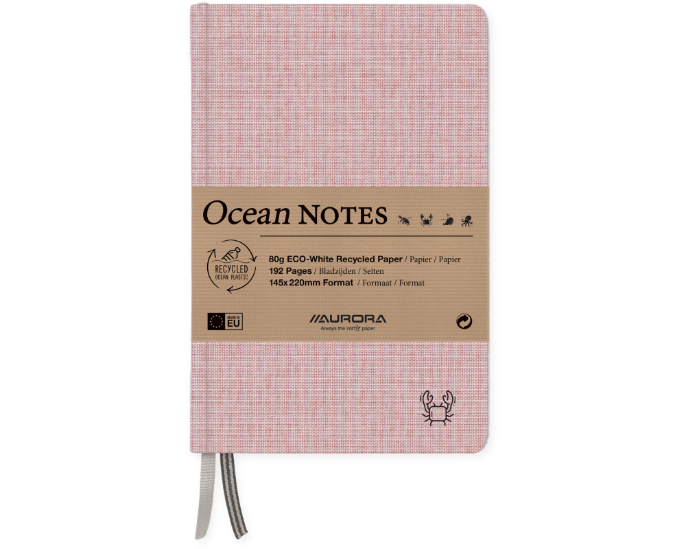 AURORA OCEAN NOTES A5 2396RTR rot, liniert 192 Seiten