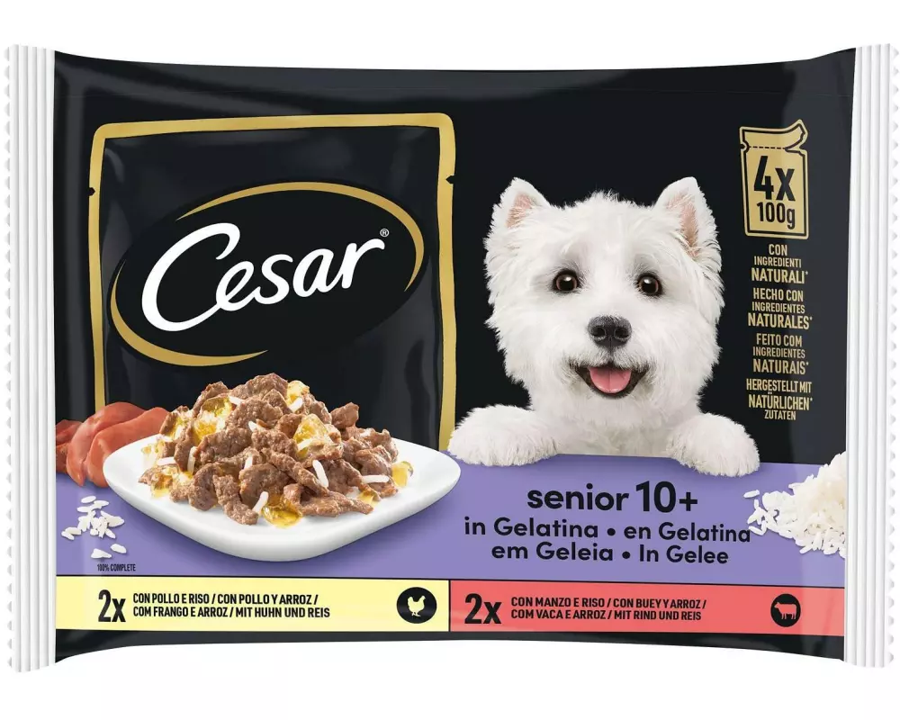 Cesar Senior Beutel 10+ in Gelee 4 x 100 g