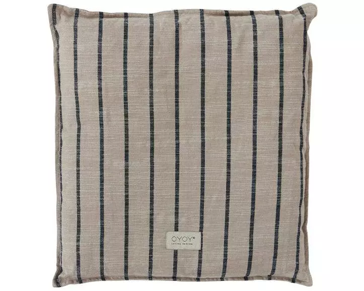 OYOY Sitzkissen Kyoto Outdoor 42 x 42 cm, Beige/Grau
