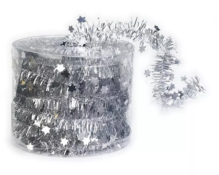 INGES CHRISTMAS DECOR Girlande mit Sternen 7 m, Silber